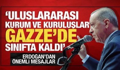 Cumhurbaşkanı Erdoğan: “Uluslararası kurum ve kuruluşlar Gazze’de sınıfta kaldı”