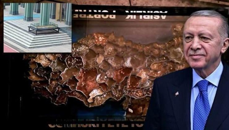 Külliye’ye vinçle getirildi! Tam 3 ton ağırlığında: Cumhurbaşkanı Erdoğan’a hediye edildi