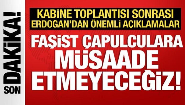 Cumhurbaşkanı Erdoğan, Kabine Toplantısı sonrası açıklama yapıyor
