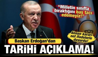 Erdoğan’dan tarihi açıklamalar: Milletin sınıfta bıraktığını biz de baş tacı edemeyiz!